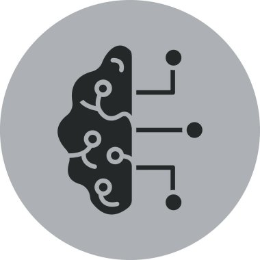 Beyin simgesi, vektör illüstrasyonu