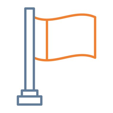 Bayrak simgesi. İnce çizgi tarzı. vektör illüstrasyonu.