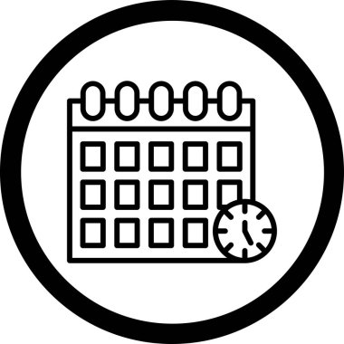 Bir saat simgesinin vektör illüstrasyonu