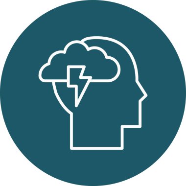 beyin ikonu vektör illüstrasyonu