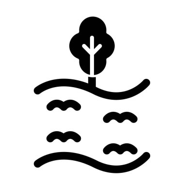 Yaprak çizgisi biçim simgesi tasarımı, doğa ve ekoloji tema vektörü illüstrasyonuna sahip ağaç