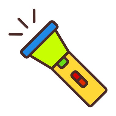 fener ikonu vektörü. El feneri işareti. izole edilmiş sınır sembolü çizimi