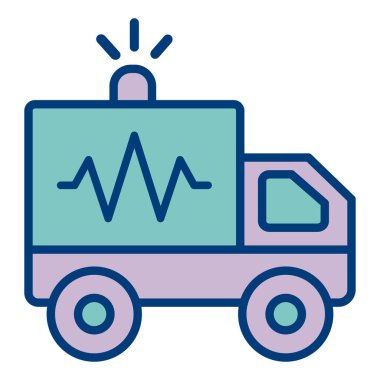 Ambulans. Web simgesi basit illüstrasyon