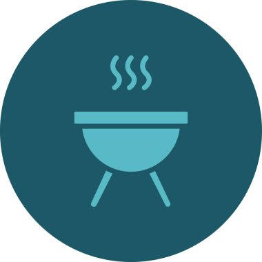 Barbekü. Web simgesi basit illüstrasyon