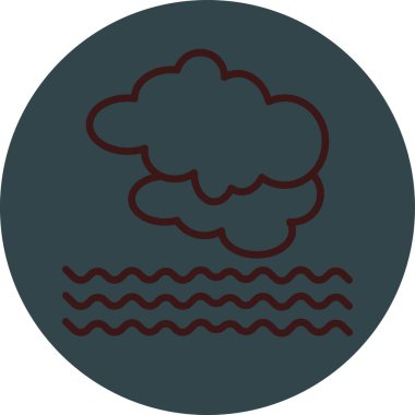 güzel bulut vektör çizgisi simgesi