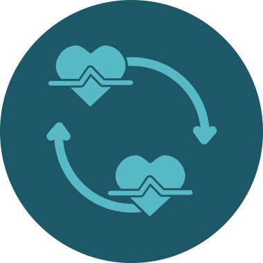 Güzel Kalp Vektörü Glyph simgesi