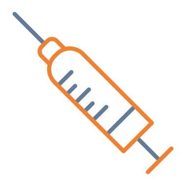 Şırınga ikonu vektörü. İnce çizgi işareti. İzole edilmiş kontür sembolü gösterimi