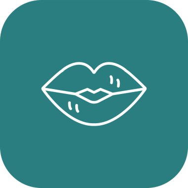 güzel dudak vektör çizgisi simgesi