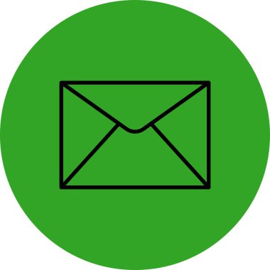 Beyaz arkaplanda izole edilmiş vektör e- posta düz simgesi.