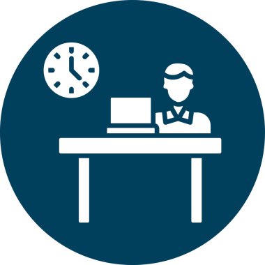 Ofis saat simgesinin vektör illüstrasyonu