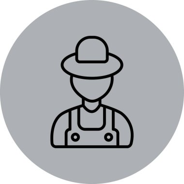 Çiftçi simgesi, vektör illüstrasyonu