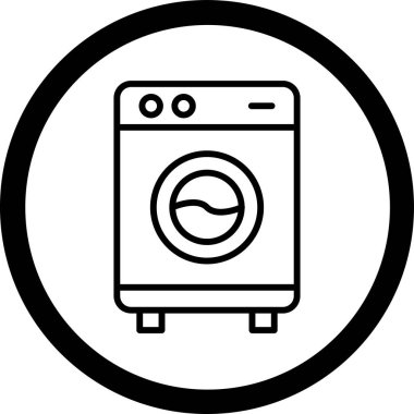 çamaşır makinesi ikon vektör çizimi