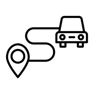 konum vektörü ince çizgi simgesi