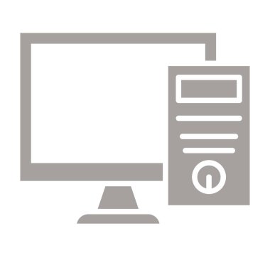 Laptop simgesi olan bilgisayar. Basit vektör illüstrasyonu. bilgisayar izleme kavramı