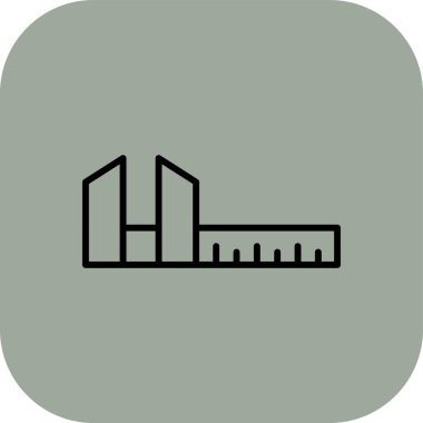 Vernier Caliper web simgesi, vektör illüstrasyonu