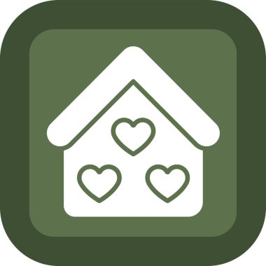 Kalp ikonu. Vektör illüstrasyon biçimi iki renkli simge, yumuşak yeşil renk, beyaz arkaplan, beyaz arkaplan.