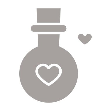 Aşk ikonlu bir şişe. vektör illüstrasyonu