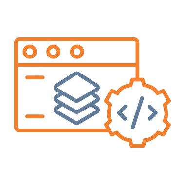 Beyaz arkaplanda izole edilmiş web geliştirme simgesi vektörü, web geliştirme işareti