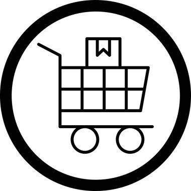 Taslak biçimli alışveriş ekommerce simgesi
