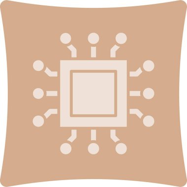 Beyaz ve kahverengi renkli bir desenin beyaz bir simgesinin vektör çizimi