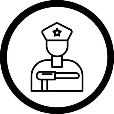 Bir polis simgesinin vektör illüstrasyonu