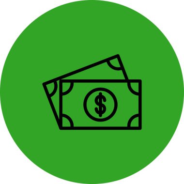 Dolar işareti vektör simgesi