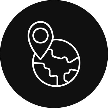 Harita simgesi, vektör illüstrasyonu.