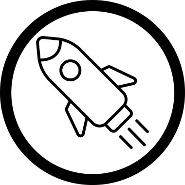 roket ikonu vektör illüstrasyonu