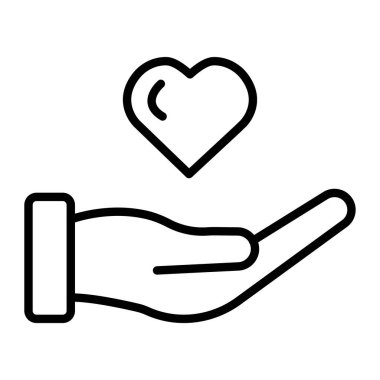 Kalp ikonu vektör çizimi olan eller