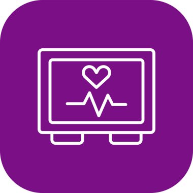 Ekokardiyogram monitör simgesi, vektör illüstrasyonu