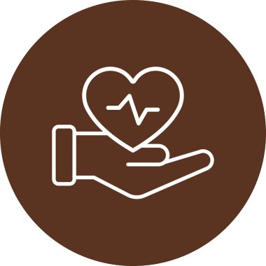 bir el simgesi vektör illüstrasyonlu kalp