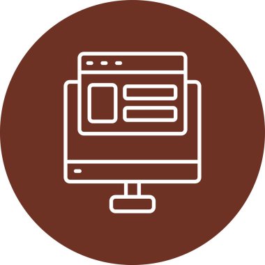 Tarayıcı web simgesi. Vektör çizim