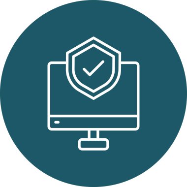 Web güvenlik simgesi, vektör illüstrasyonu