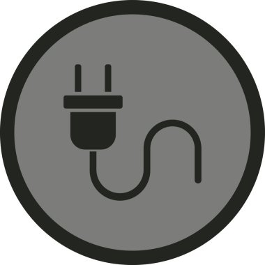 kablo tıkacı simgesi, basit vektör illüstrasyonu