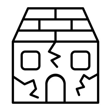 kırık ev simgesi ana hatları vektörü