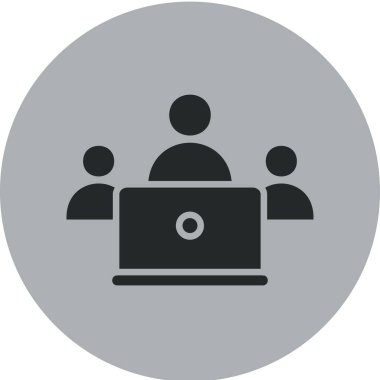 Video konferans ikonu. Web için görüntülü konferans vektör simgesinin basit illüstrasyonu