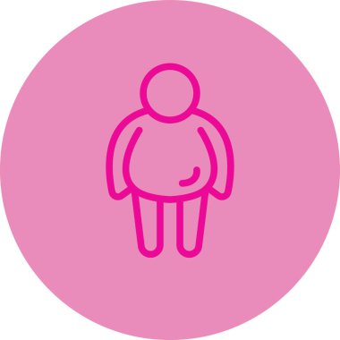 şişman adam simgesi, basit vektör illüstrasyon tasarımı