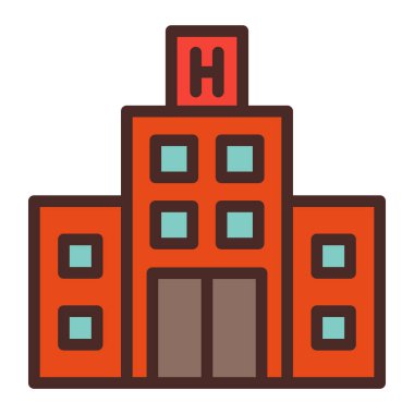 Hastane inşa vektör illüstrasyonu.