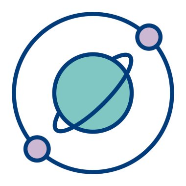 Güneş sistemi çizgi biçimi vektör tasarımı olan gezegen