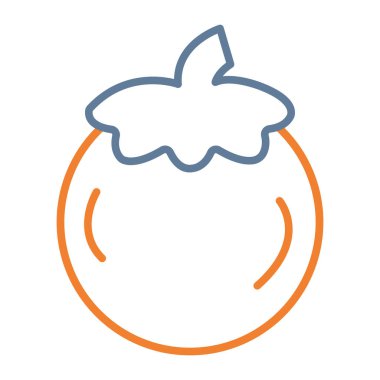 turuncu meyve ikonu vektör çizgisi