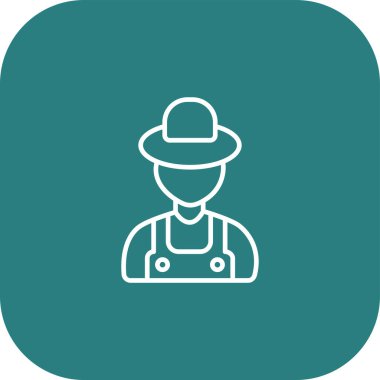 Soyut grupta çiftçi şapkası simgesi izole edildi