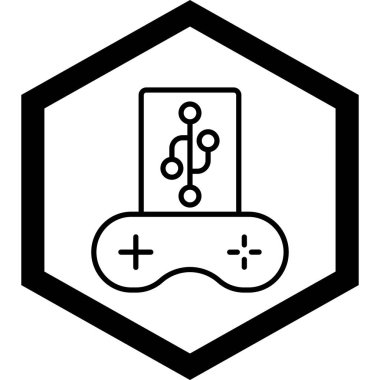 oyun konsolu simgesi, vektör illüstrasyonu