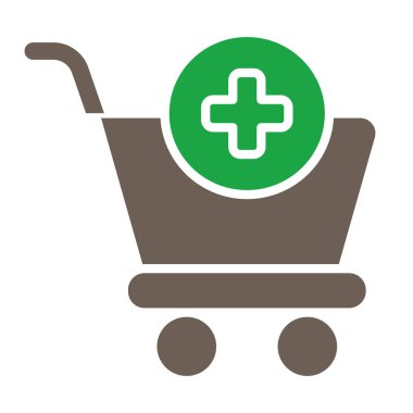 Sepet arabası simgesi ekle, vektör illüstrasyonu