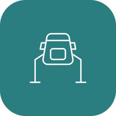 Benzersiz araba akü vektör çizgisi simgesi