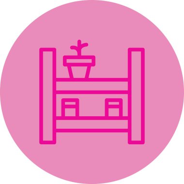 Çiçekli bir yatağın vektör çizimi