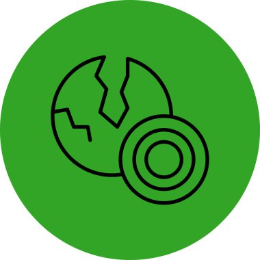 Yuvarlak bir simge dairesi olan yeşil ve beyaz bir arkaplanın vektör çizimi