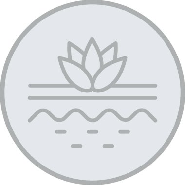 güzel lotus çizgisi vektör simgesi