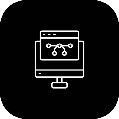 tarayıcı vektörü glyph düz simgesi