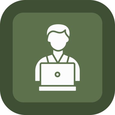 Doktor vektör ikonu. biçim düz yuvarlak kare düğme, yumuşak ve yuvarlak renkler, beyaz arkaplan