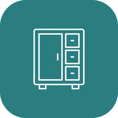 Kişisel ve ticari kullanım için kabine vektör simgesi simgesi çizimi..